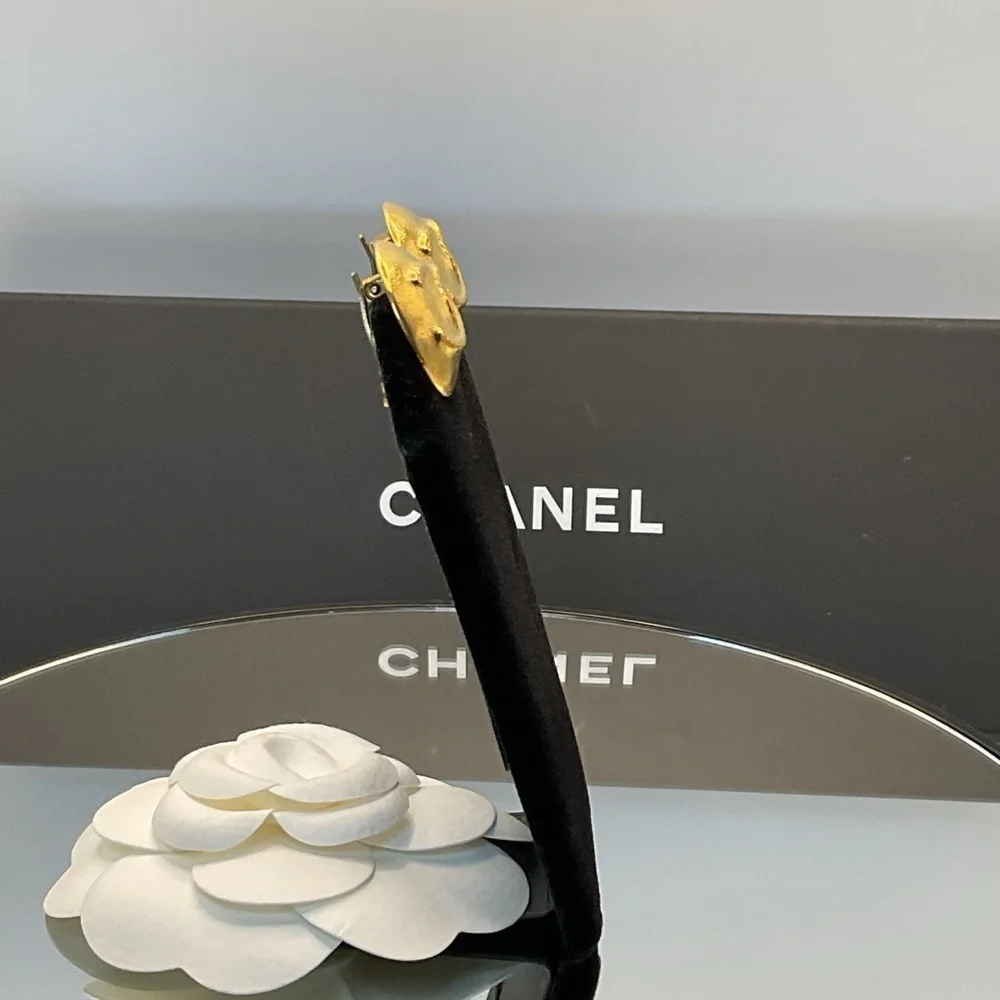 CHANEL Gold Iconic CC Logo Earrings